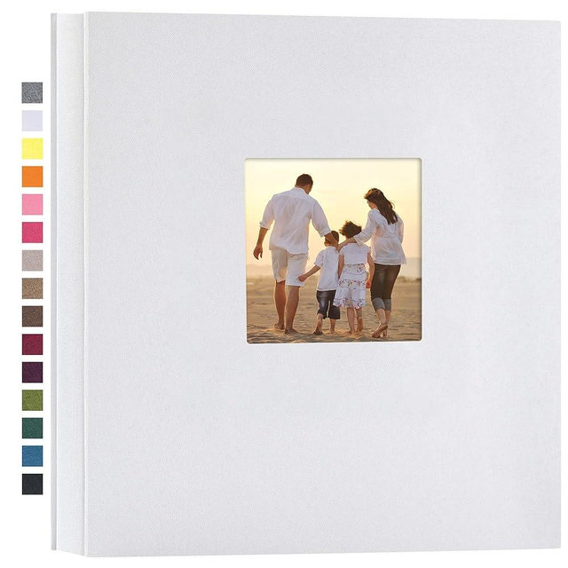 potricher Linen Hardcover Photo Album 4x6 1000 Photos Large Capacity for Family Wedding Anniversary Baby Vacation (White, 1000 Pockets)