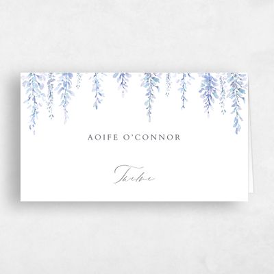 Icy Blue Wedding Place Card - Portree