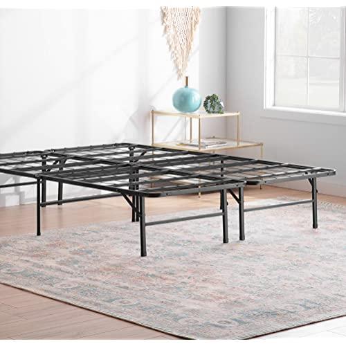 Linenspa 14 Inch Folding Metal Platform Bed Frame - 13 Inches of Clearance - Tons of Under Bed Storage - Heavy Duty Construction - 5 Minute Assembly - Queen