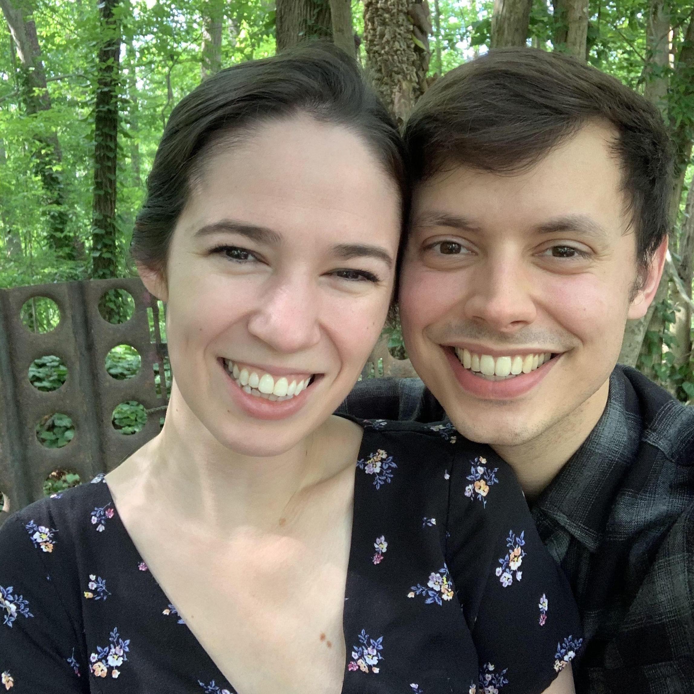 Reflecting on our first year of dating led to the goofy smiles pictured here