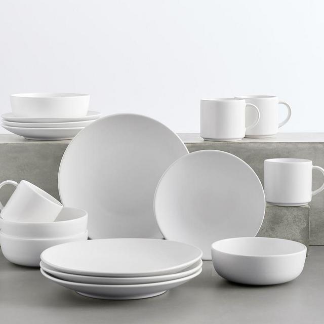 Mason Stoneware 16-Piece Dinnerware Set - True White