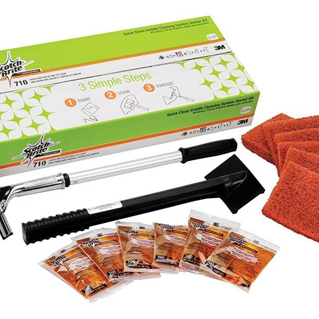 Scotch-Brite Quick Clean Griddle Cleaning System Starter Kit 710