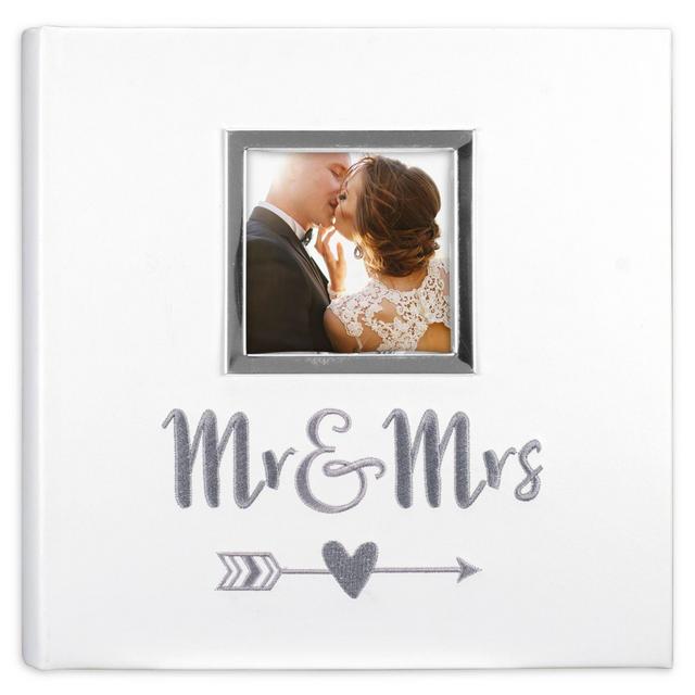 Malden® 160-Photo "Mr. & Mrs." Photo Album in White