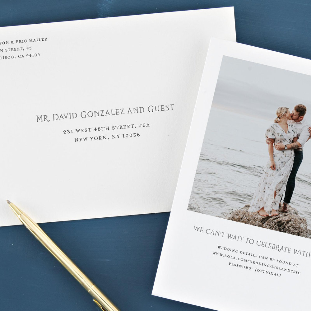 Brenton Portrait | Sage | Zola Wedding Invitations