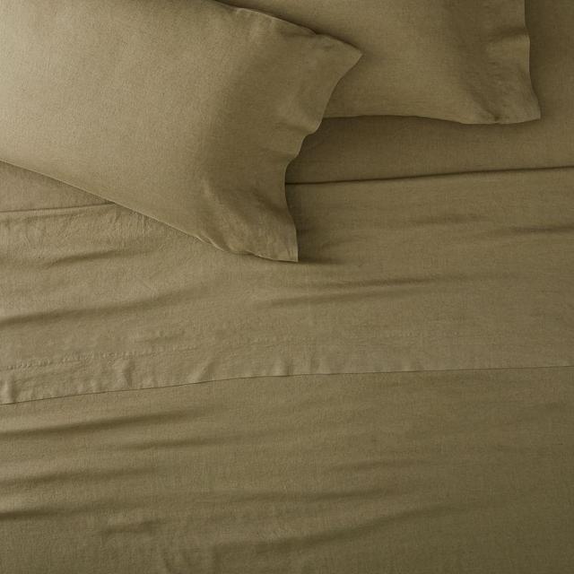 European Flax Linen Sheet Set, Cal. King, Cedar