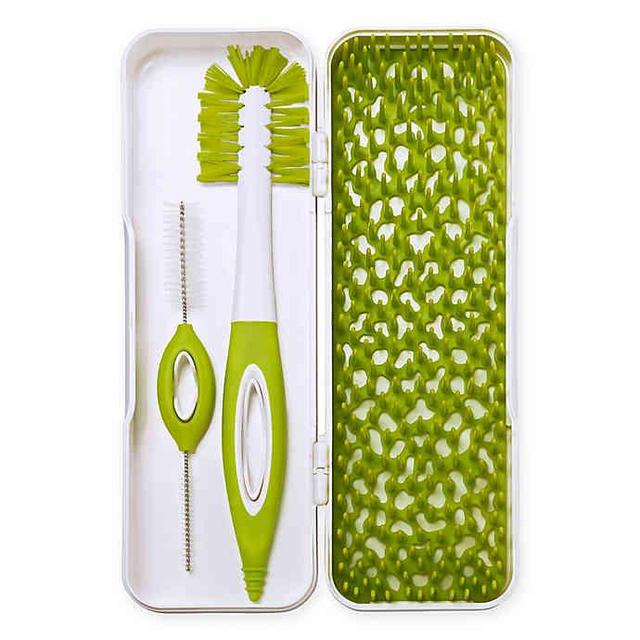 Boon TRIP Travel Drying Rack & Bottle Brushes in White