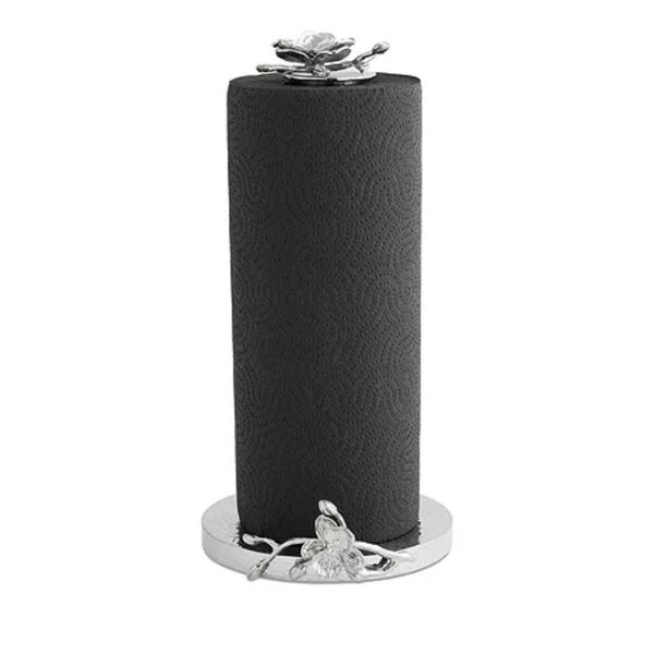 White Orchid Paper Towel Holder