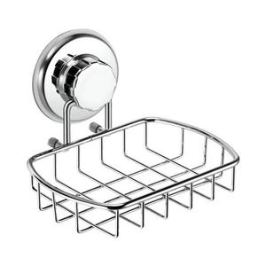 HASKO accessories - Super Powerful Vacuum Suction Cup Soap Dish - Strong Stainless Steel Sponge Holder for Bathroom & Kitchen (Chrome)