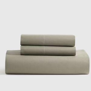 Classic Organic Percale Fitted Sheet Set in Color Dried Sage