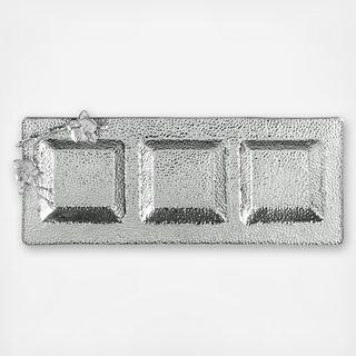 White Orchid Glass Trio Platter