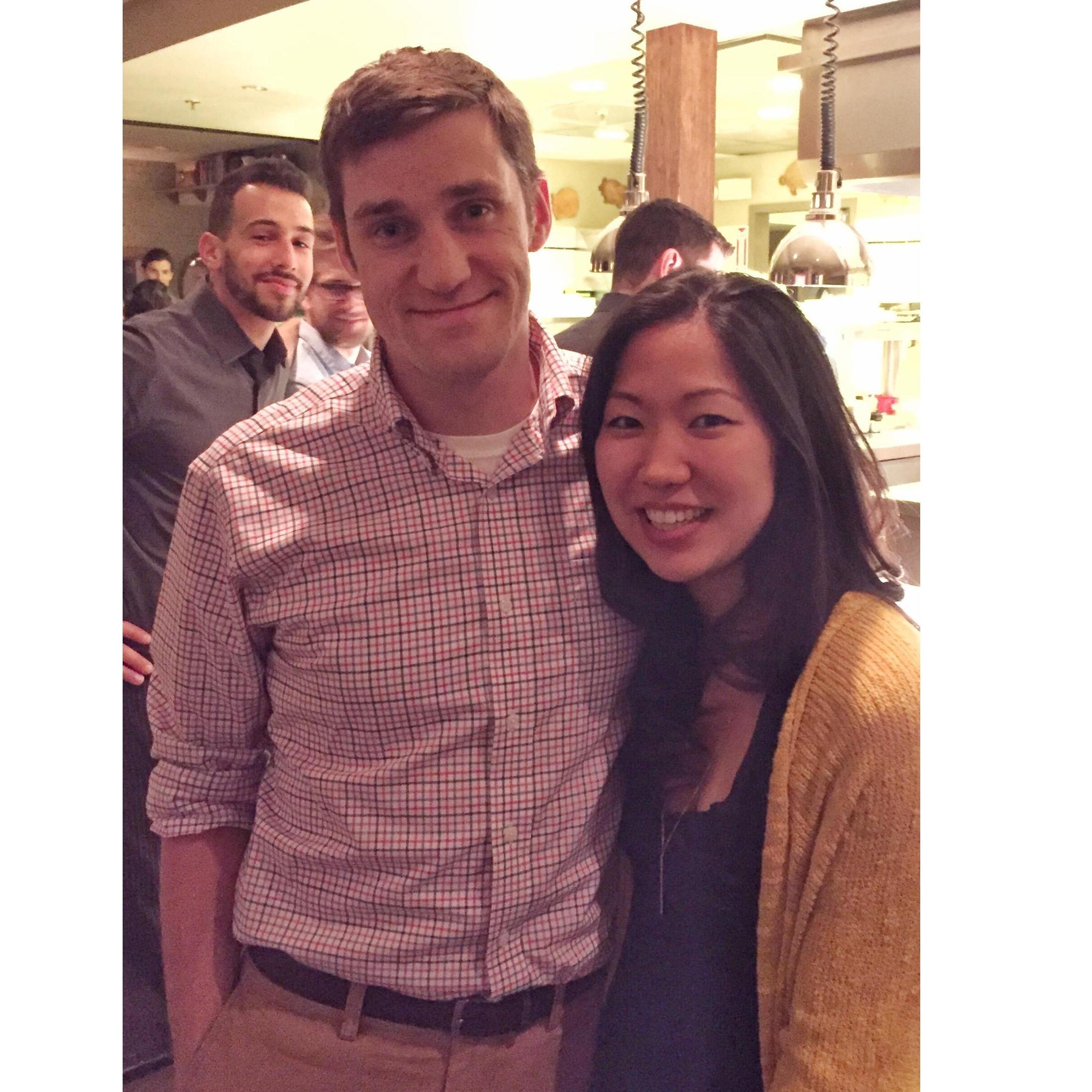 Cambridge, MA. Celebrating 6 months and being photobombed by the Craigie on Main staff =P