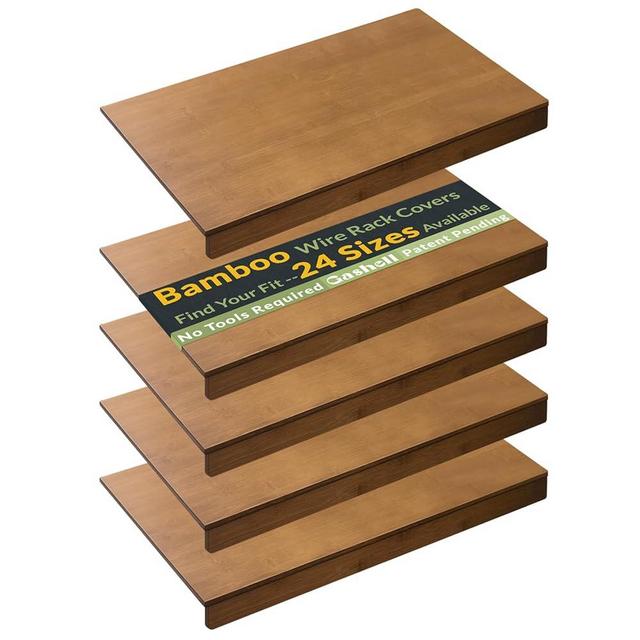 Gashell Wire Shelf Covers, Bamboo Wire Rack Covers for Pantry, Closet (4pcs, 38" W x 16" D)