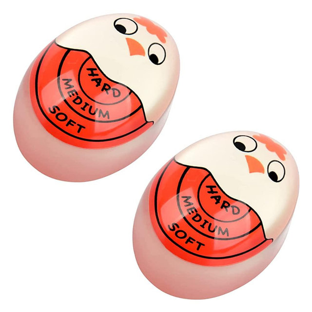 Egg Timer Sensitive Hard & Soft Boiled Color Changing Indicator Tells When Eggs are Ready (Red 2pack)