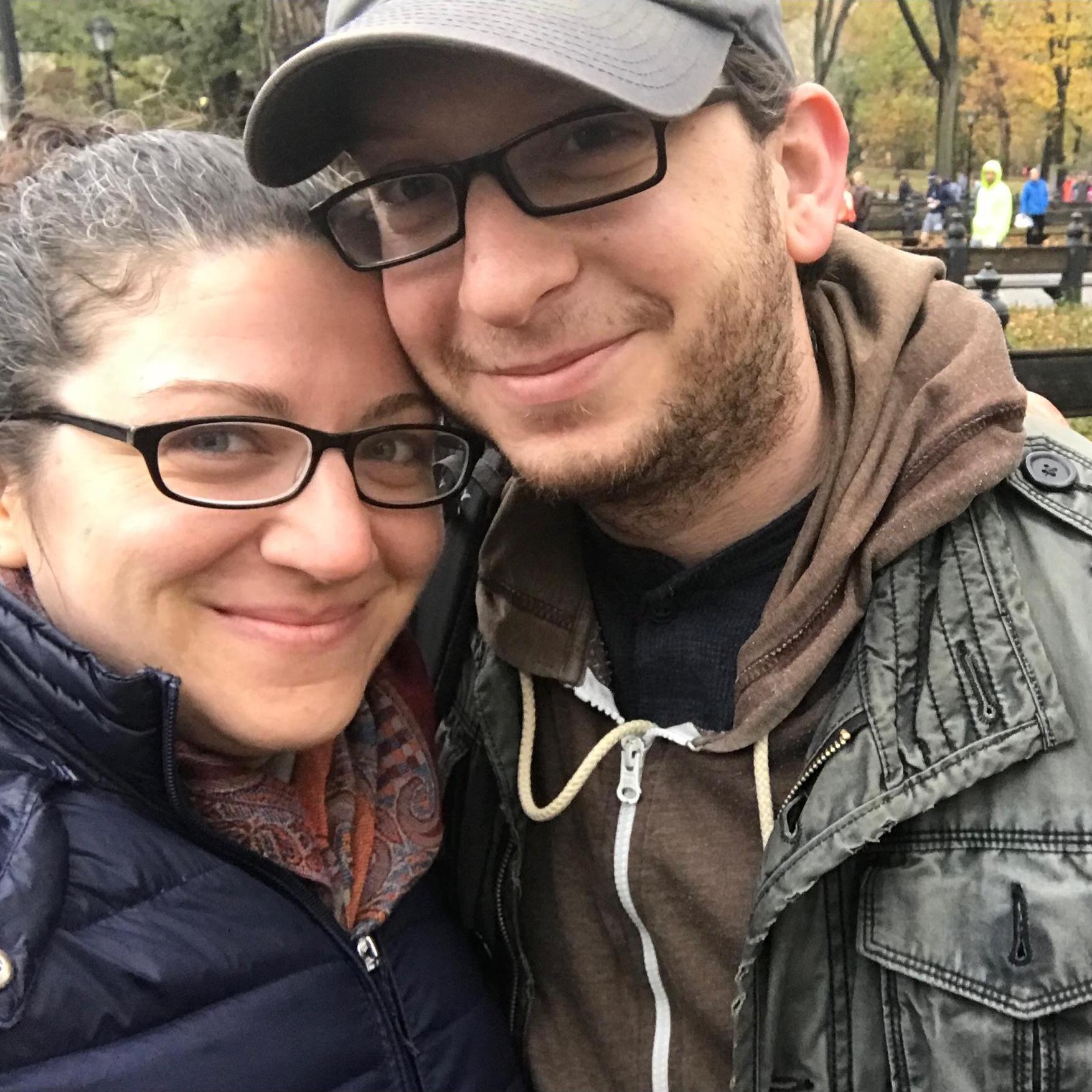 Jackie post-5k, Scott post-5 bagels