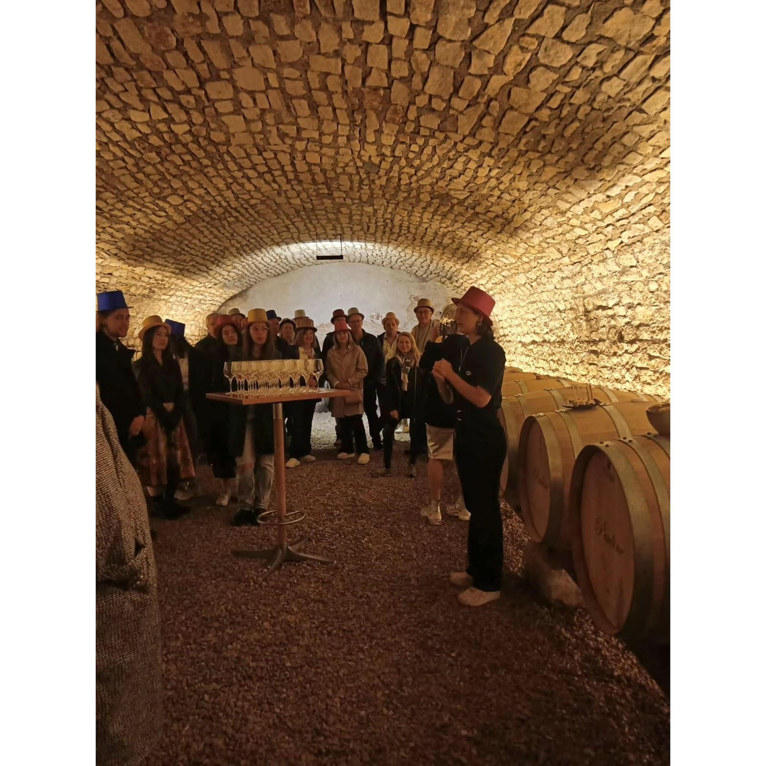 Prior tour of the wine cellar!