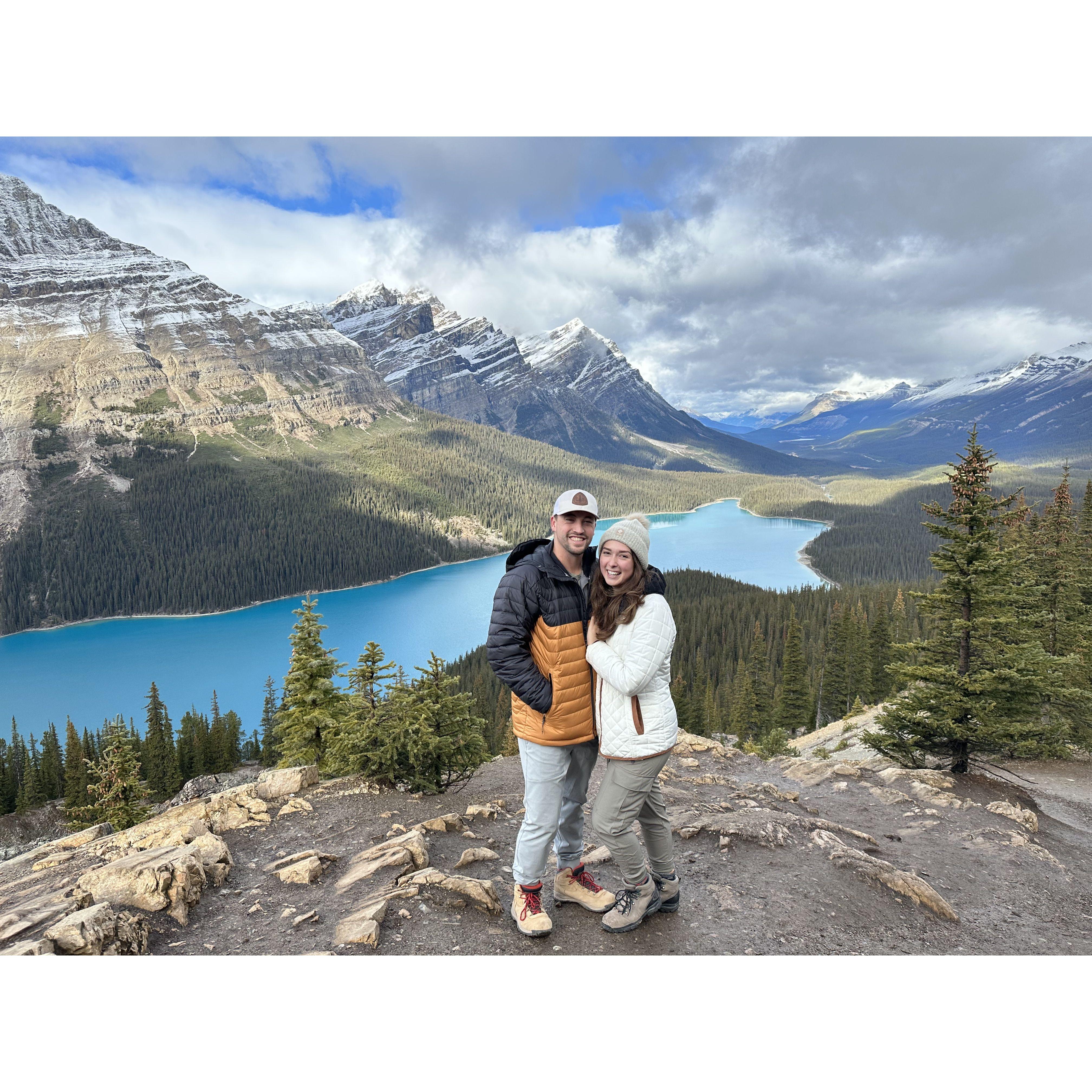 Our Trip in Banff - Lake Peyto (the morning he proposed!)