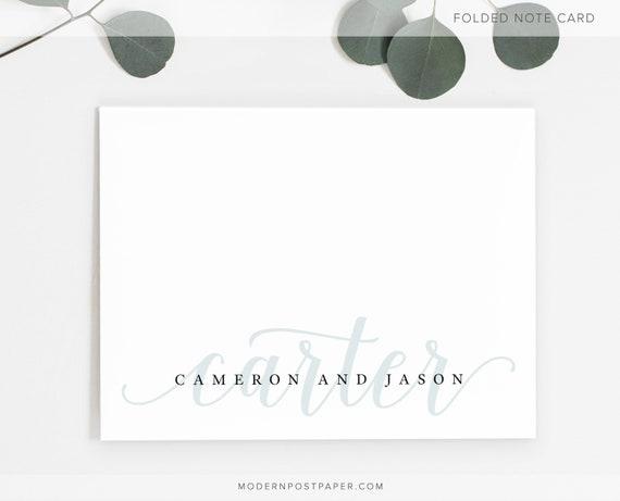 Personalized Stationery • Couples Script FORMAL • Folded Note Cards with Envelopes • Personalized Stationary • Wedding Thank You • Newlyweds