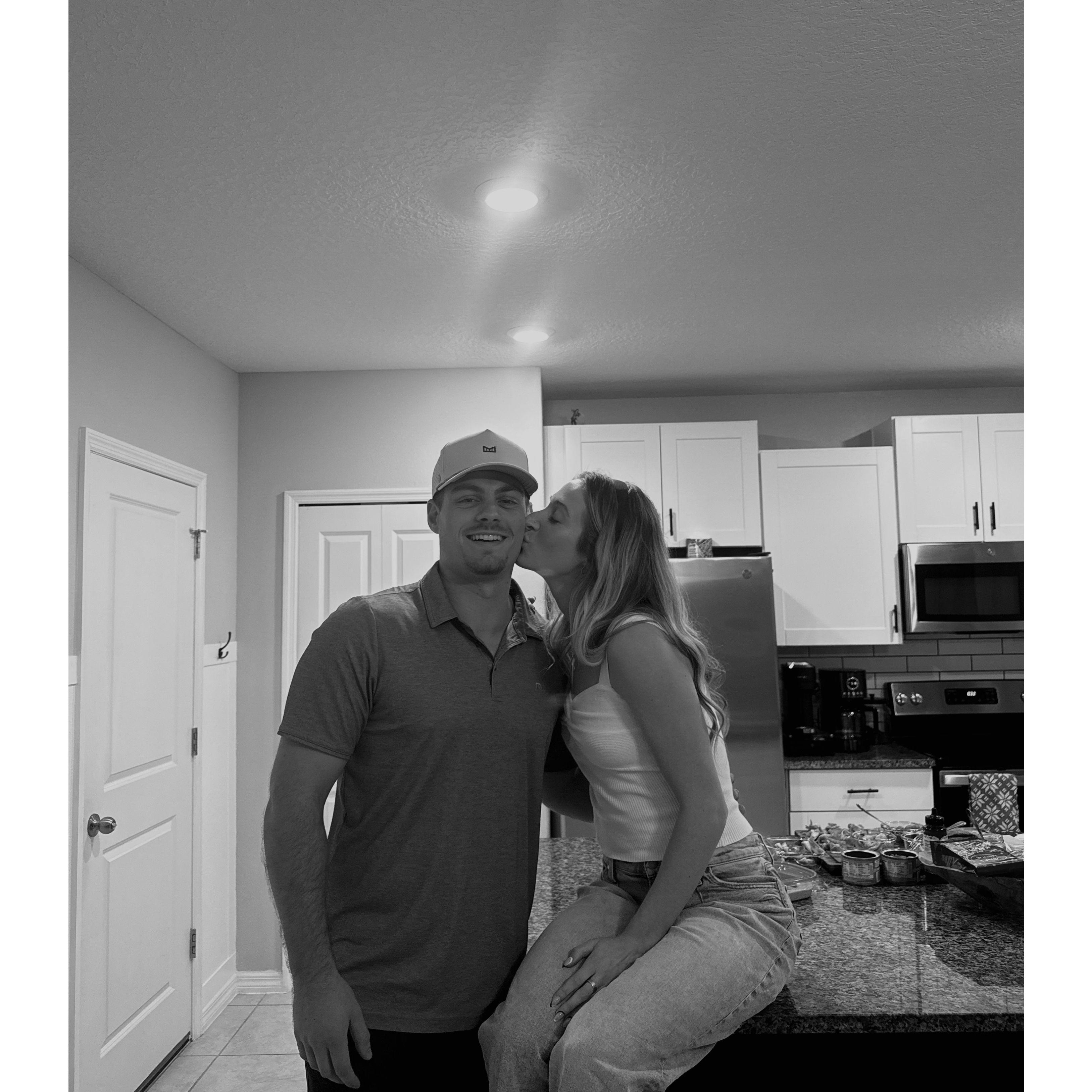 Our first picture together in our house in Tampa