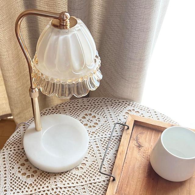 Cyanoe Candle Warmer Lamp with Timer, Electric Candle Lamp Warmer for Bedroom Home Decor, Dimmable Wax Melt Warmer for Scented Wax with Adjustable Heights, Romantic Vintage Style