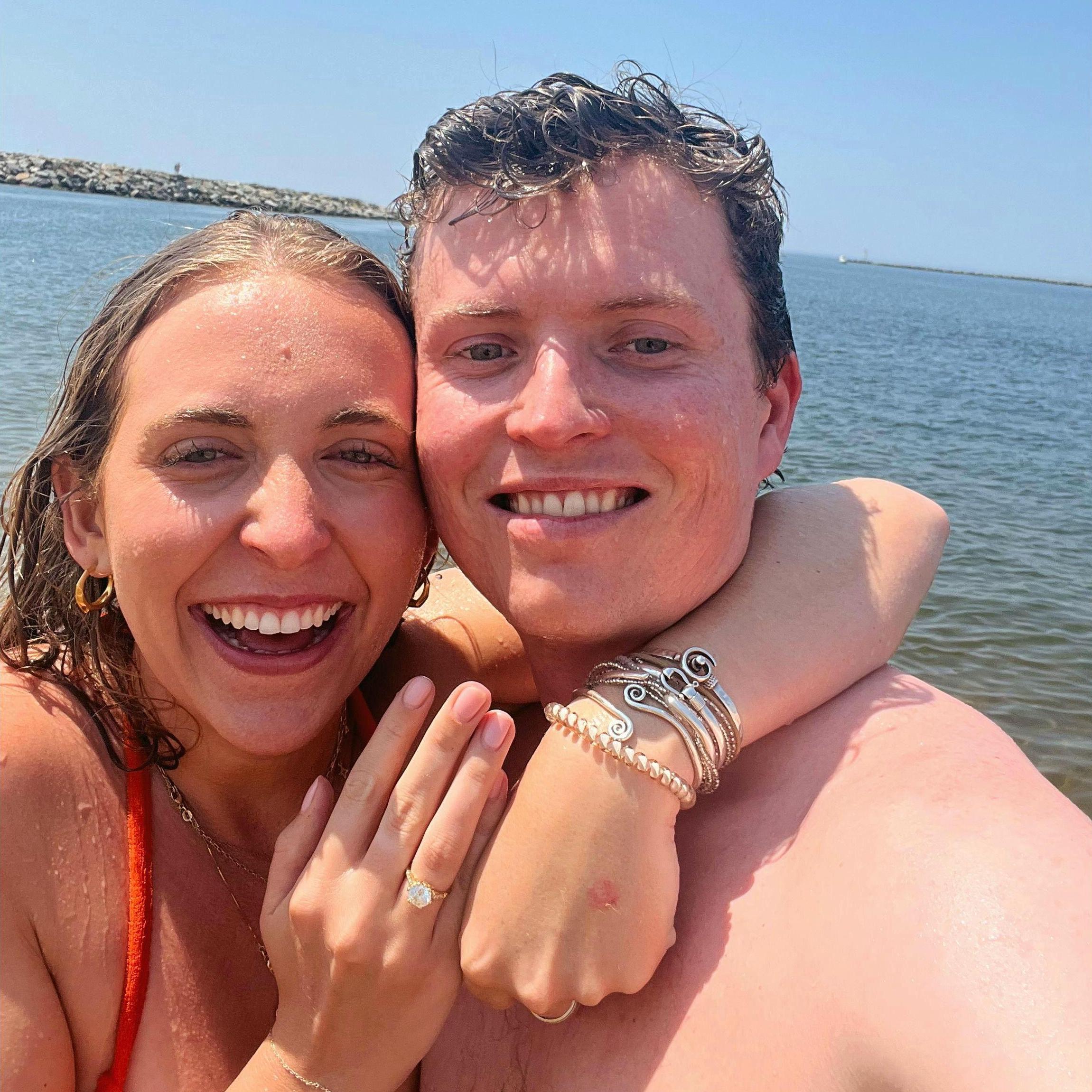 Dunk in the ocean the morning after getting engaged