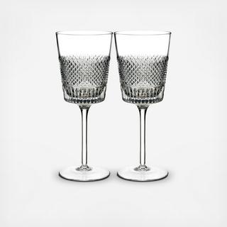 Diamond Line Wine Glass, Set of 2