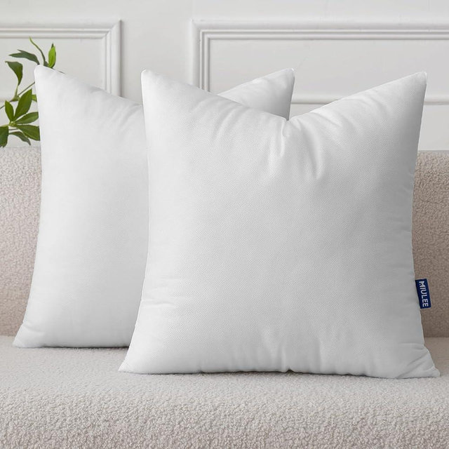 MIULEE Set of 2 Throw Pillow Inserts 18x18 Inches, Nowoven Decorative Pillow Inserts for Living Room