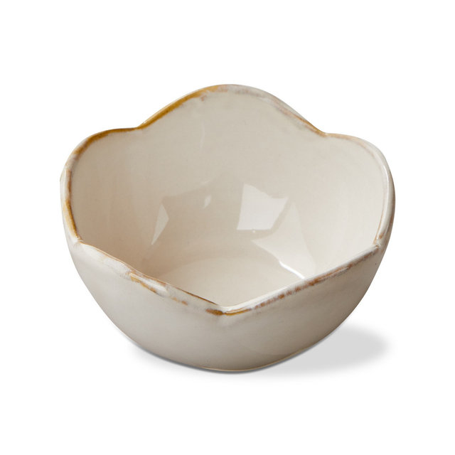 tag Petal Dip Bowl Small White Stoneware Everyday 3oz Dishwasher Safe
