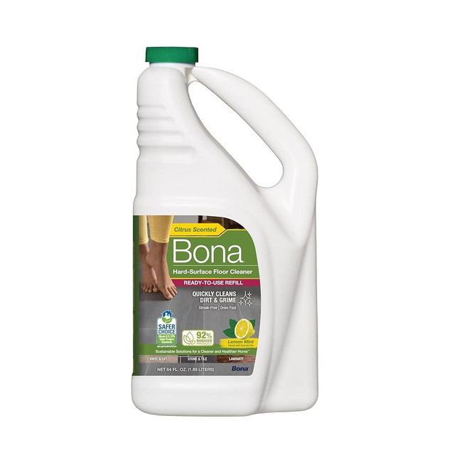 Bona Multi-Surface Floor Cleaner, for Stone Tile Laminate and Vinyl LVT/LVP with Lemon Mint 64 Fl Oz