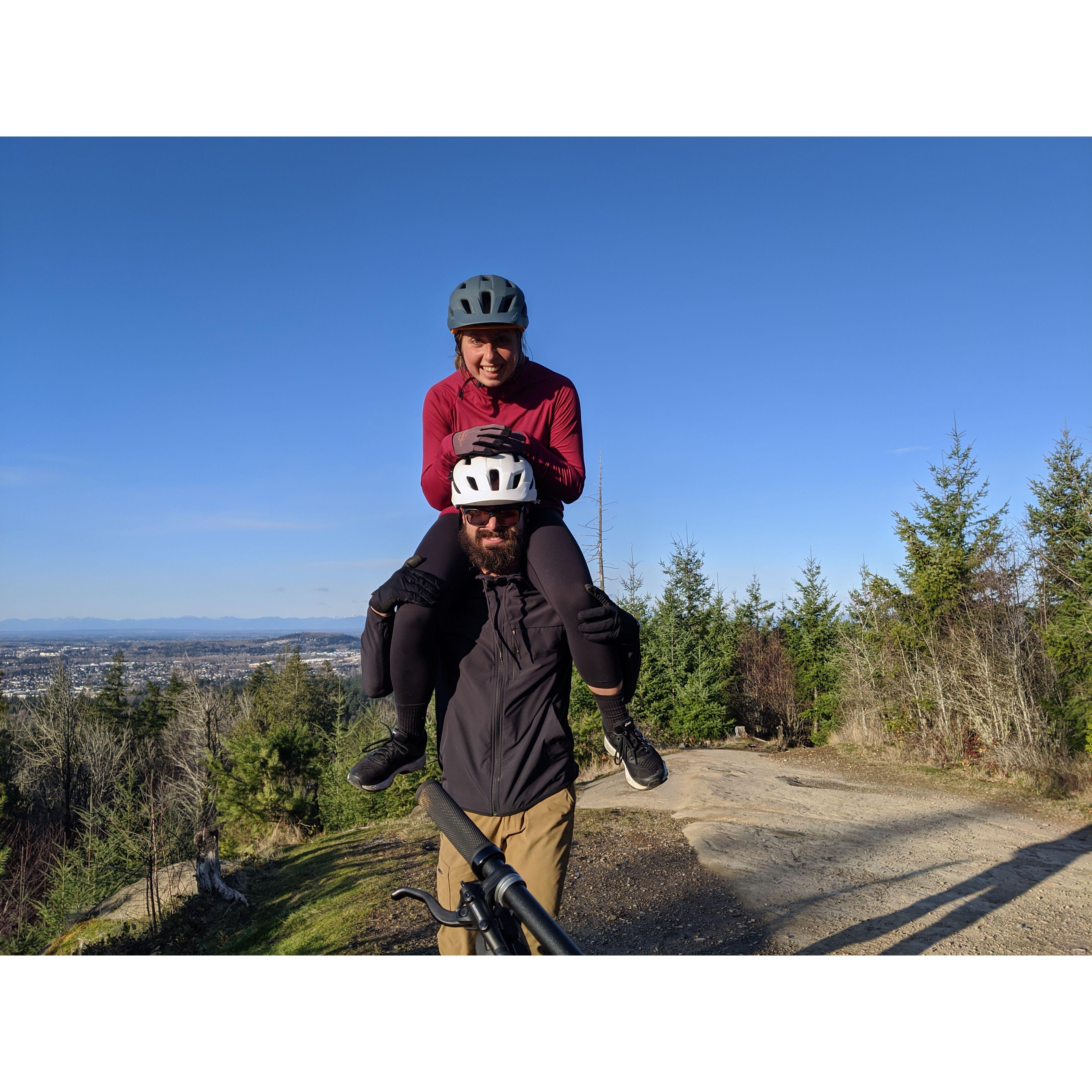 On top of Galbraith Mountain, a few months into dating.