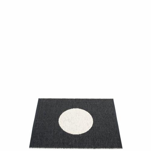 Pappelina Vera Small One Plastic Rug - Black/Vanilla, 2 1/4' x 3'