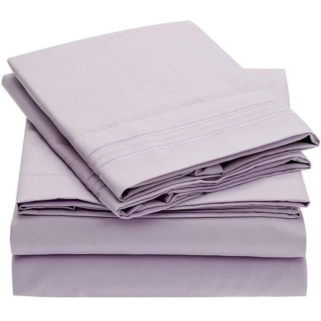 Mellanni Bed Sheet Set - Brushed Microfiber 1800 Bedding - Wrinkle, Fade, Stain Resistant - 4 Piece (Full, Lavender)