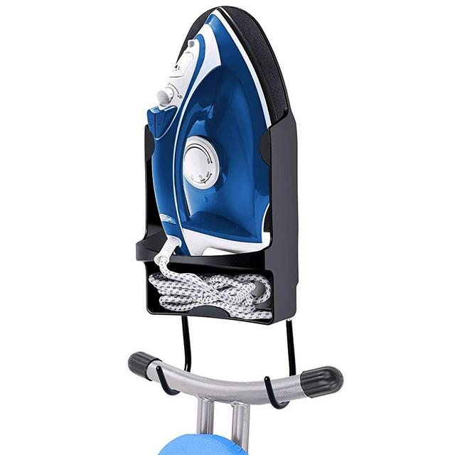 Pensino Ironing Board Hanger Wall Mount Ironing Holder Iron Hanger with Iron Board Rack for Max 5 Inch Width Iron ( Black)