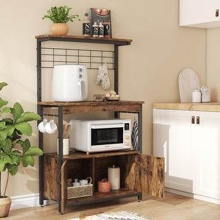 31.5'' Standing Baker's Rack with Cabinet - Rustic Brown