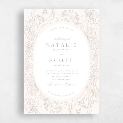 Canvas Tan, Beige Wedding Invitation - Corentine Portrait