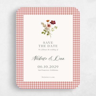 Beige Rounded Wedding Save the Date - Viva Portrait