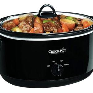 Crock-Pot 8-Quart Manual Slow Cooker, XL Family Size Serves 10+ People, Removable Stoneware with Warming Setting, Dishwasher Safe for Easy Cleanup, Black