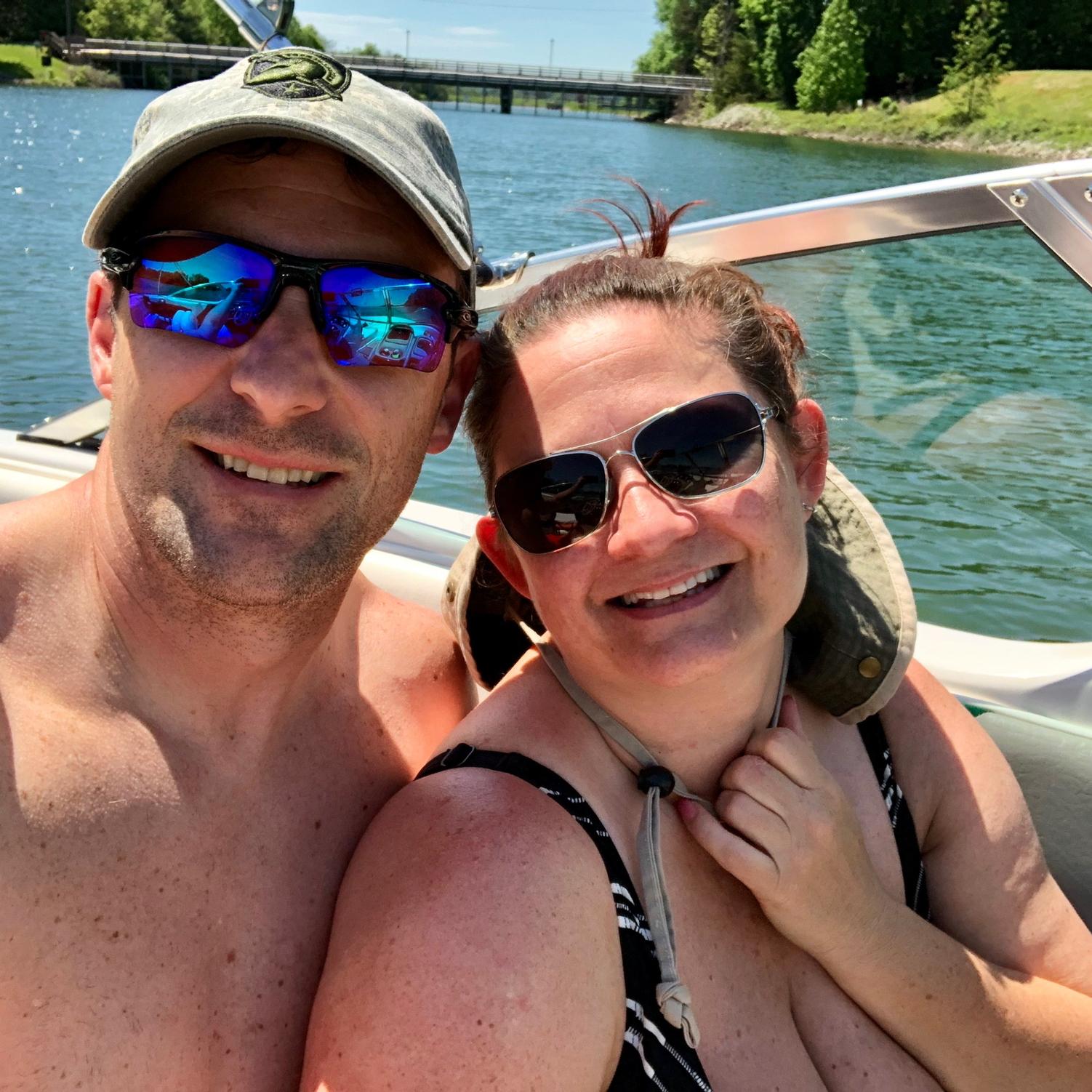 Us on Lake Norman on a typical Boat Tuesday doing what we do best!