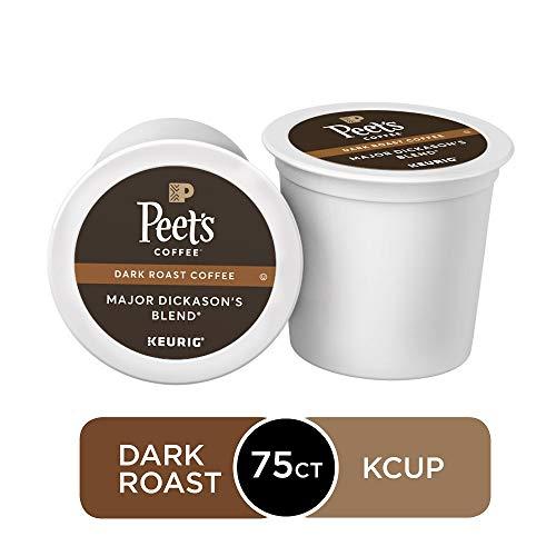 Peet's Coffee Major Dickason's Blend, Dark Roast, 75 Count Single Serve K-Cup Coffee Pods for Keurig Coffee Maker