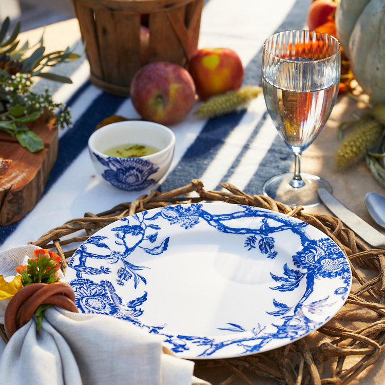 Caskata, Arcadia Blue Rimmed Dinner Plate | Zola