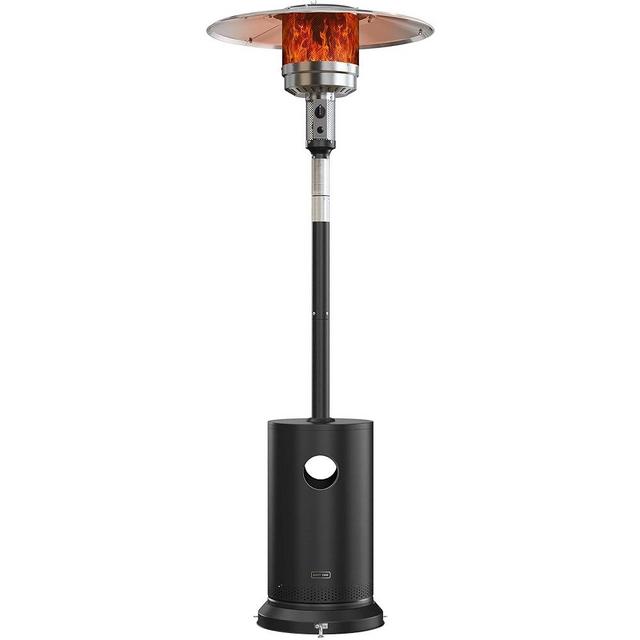 EAST OAK 48,000 BTU Patio Heater for Outdoor Use with Round Table Design, Double-Layer Stainless Steel Burner, Wheels, Triple Protection System, Outdoor Heater for Home and Residential, Black