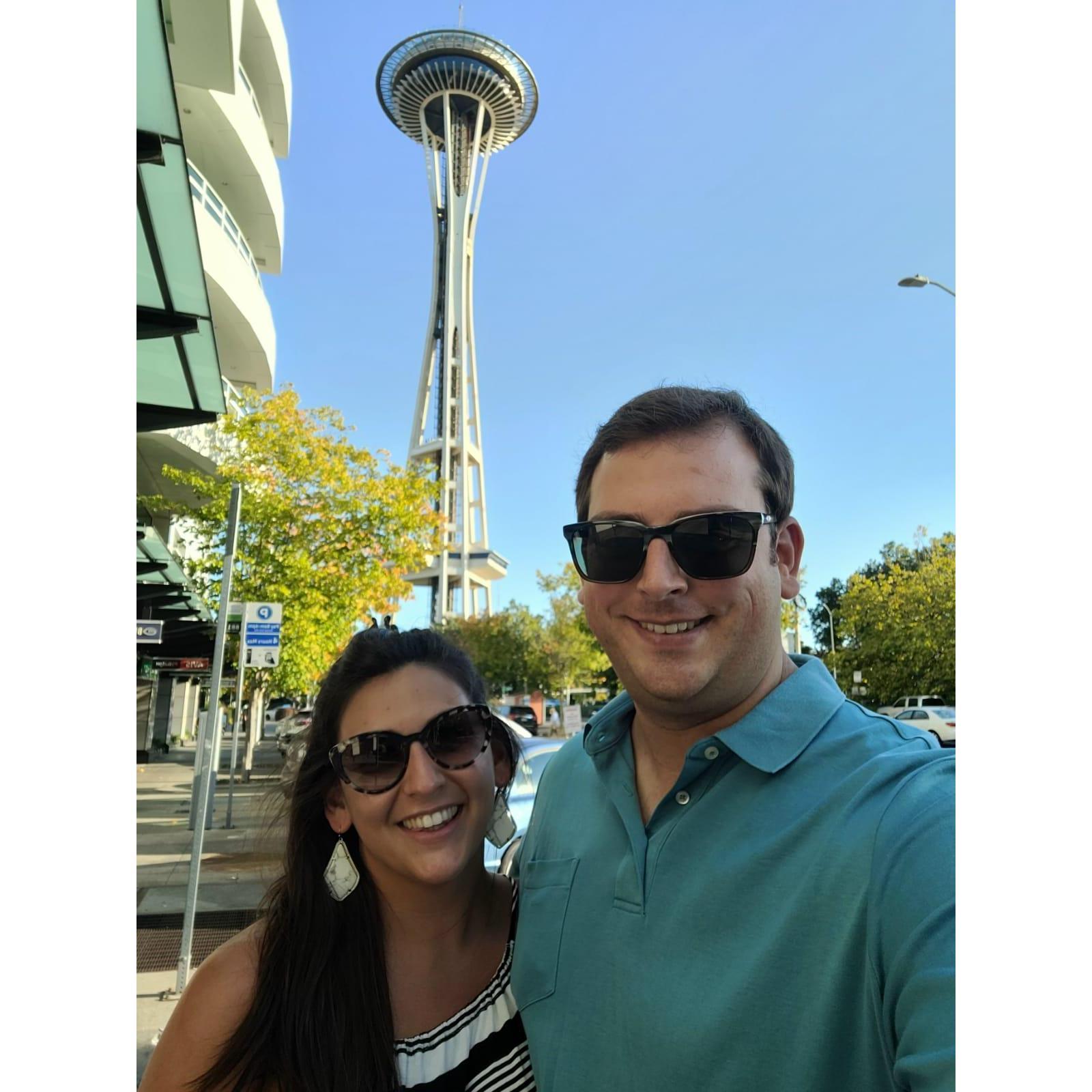 Alex and Scott enjoying a sunny day in Seattle when visiting for their best friend Jared's  wedding.