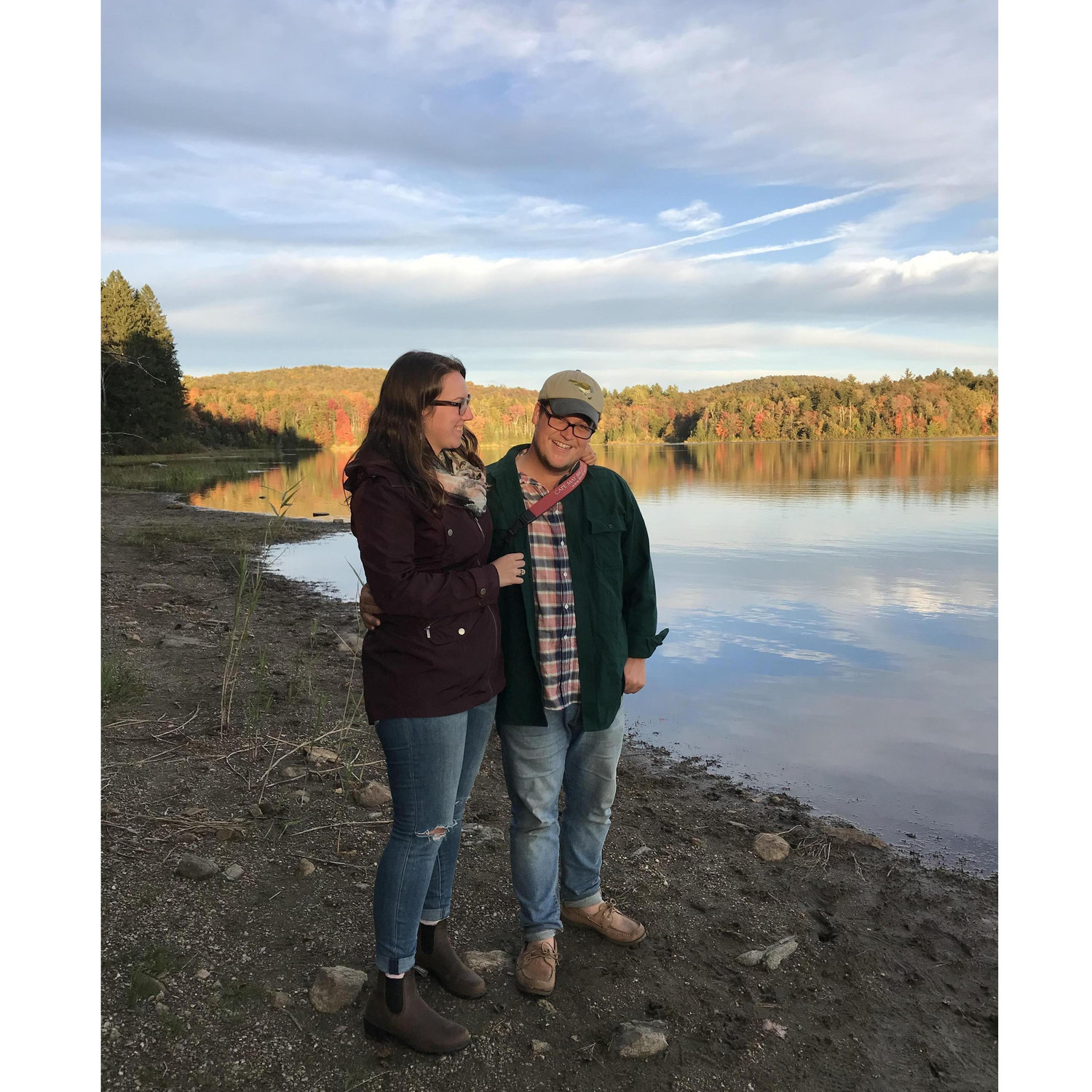 Up in October Mountain, one of our favorite places to be outside together, enjoying an early fall day.