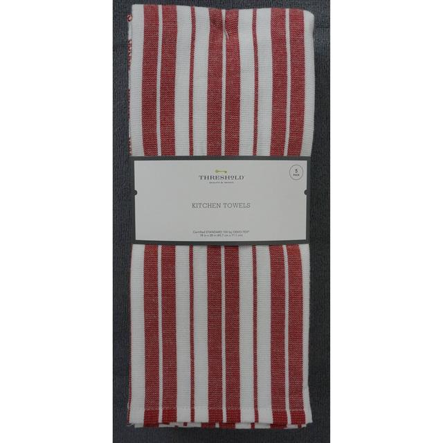 5pk Cotton Kitchen Towels Red - Threshold™