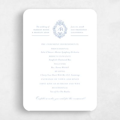 Blue Rounded Wedding Program - Lockwood
