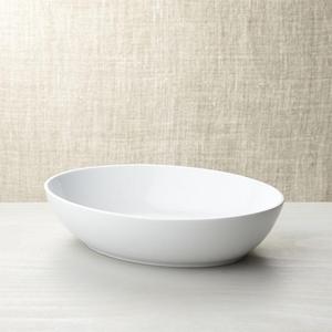 Form Large White Oval Serving Bowl