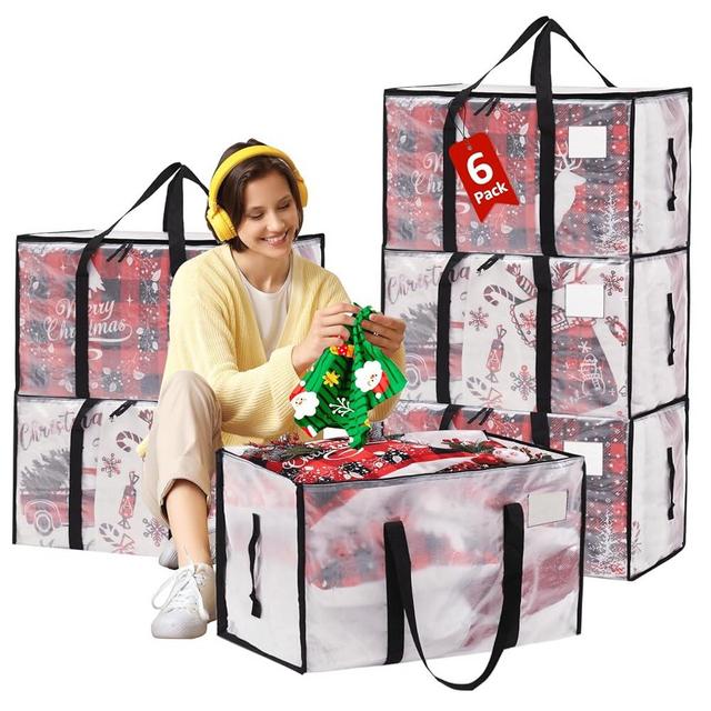 Moving Bags Heavy Duty Extra Large, Alternative for Moving Boxes & Moving Supplies, Packing Bags for College, Storage bags for Clothes with Handles, Lids & Zippers(Clear, 6 Pack)