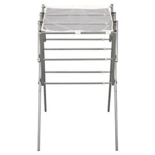 Household Essentials 5127 Collapsible Expandable Metal Clothes Drying Rack - Dry Wet Laundry Indoors - Satin Silver