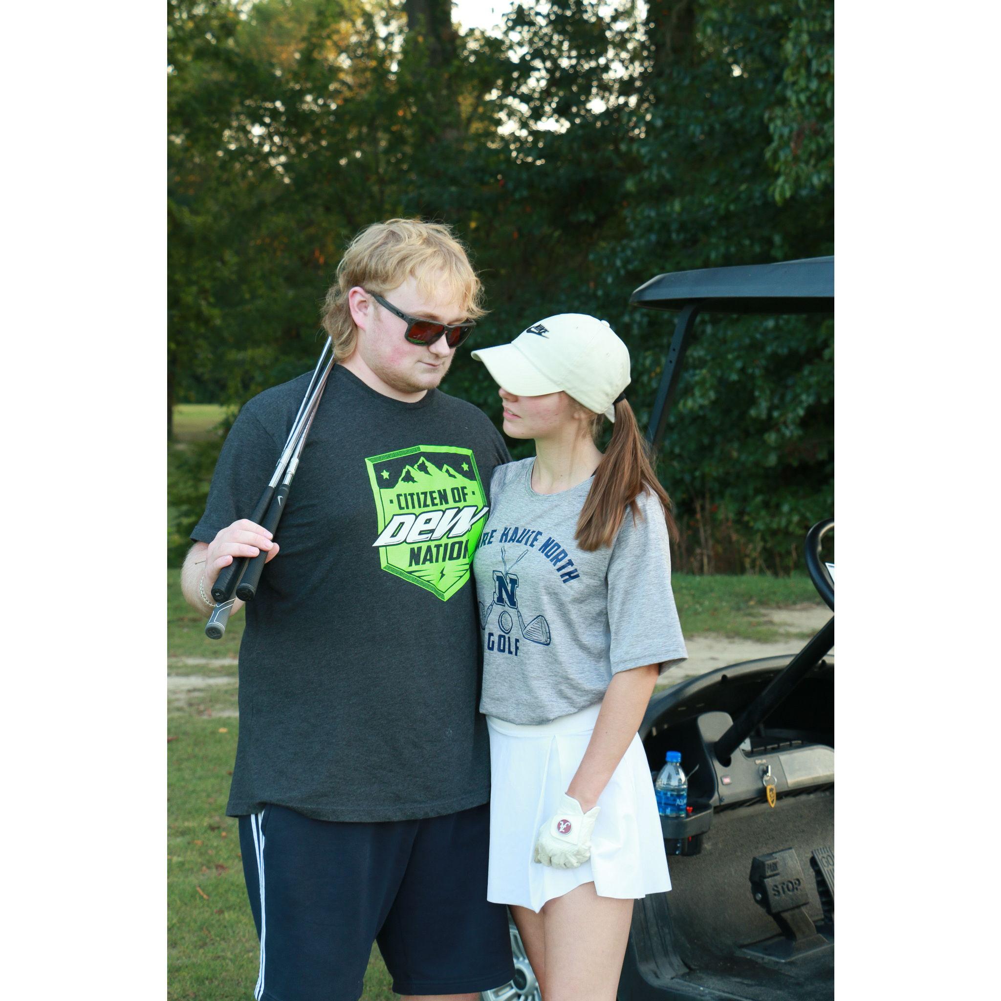 always golfing :)