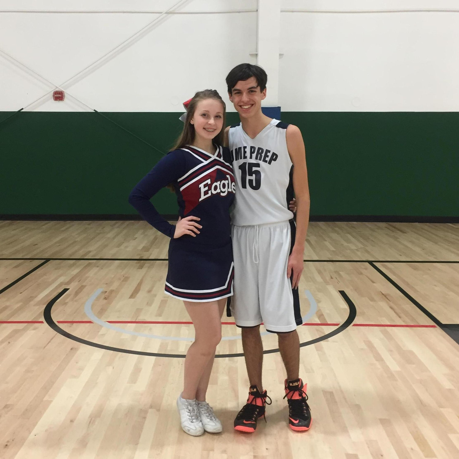 A basketball game during our freshman year.