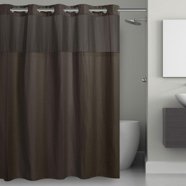 Hookless® Waffle 71-Inch x 86-Inch Fabric Shower Curtain in Dark Grey